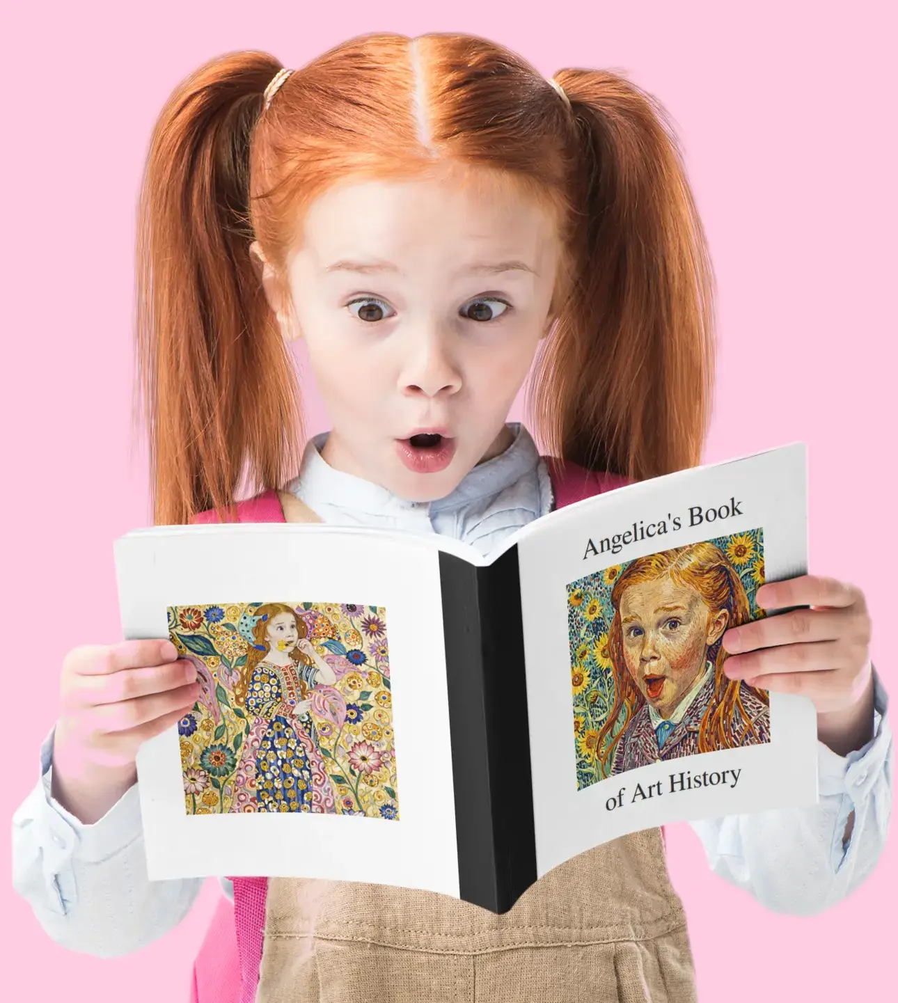 child with personalized art book